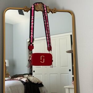 🩷❤️Marc Jacobs Red Snapshot Bag with Pink Strap❤️🩷